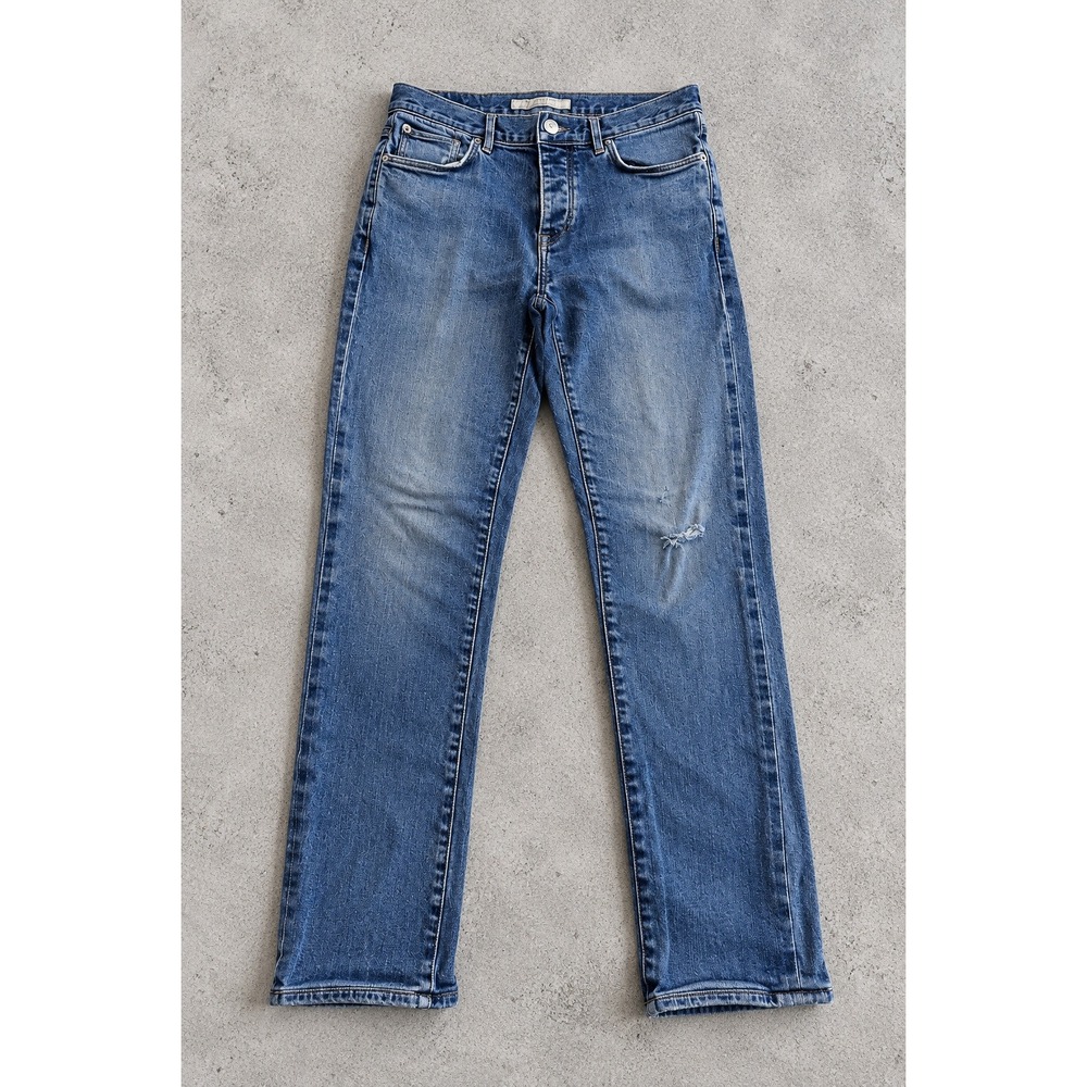 Burberry Brit Mens Straight Jeans Mid Wash Denim Designer Quiet Luxury 30/32